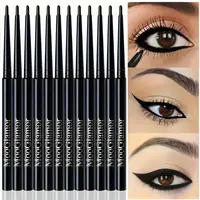 12pcs Of Eyeliner Pencil Set Makeup Waterproof Eyeliner Pencil Is Significantly Colored Not Easy To Fade Luxury Black Coffee ...