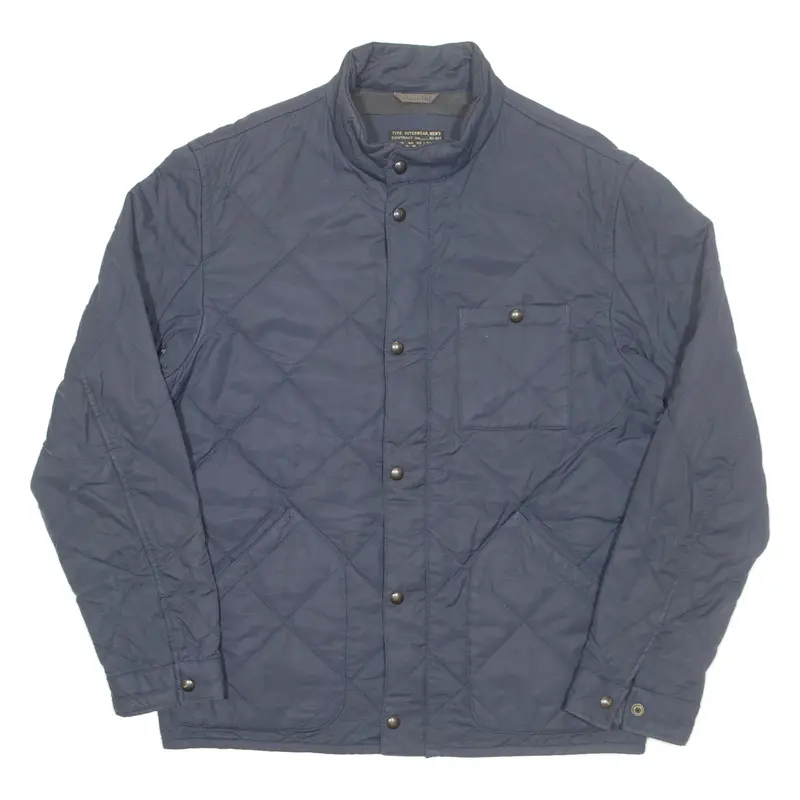 J CREW Mens Quilted Jacket Blue L