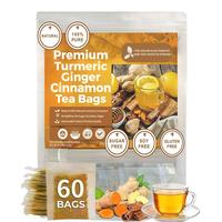 Turmeric Ginger Cinnamon Tea, 100% Natural, Anti-Inflammatea. Eco-conscious Tea Bags. Turmeric Ginger Herbal Tea. No Sugar, N...