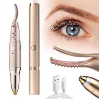 2 in 1 Electric Heated Eyelash Curler, 1 Count Rechargeable Eyelash Curler & Eyebrow Trimmer, Professional Makeup Tools for W...