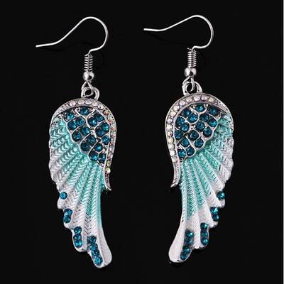 Rhinestone Wings Dangle Earrings