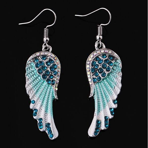 Rhinestone Wings Dangle Earrings