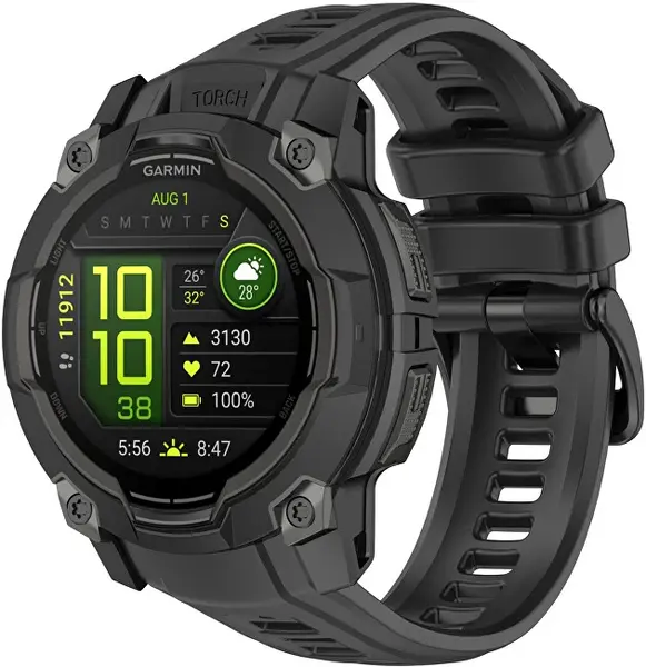 4Wrist Cinturino In Silicone Per Garmin Instinct 3 Solar E Instinct 3 Amoled 45 Mm - Nero