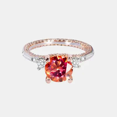 【#1】 RED Synthetic Moissanite RINGS for WOMEN 1CT/2CT/3CT– Available in 1CT, 2CT, 3CT – Bold and Elegant