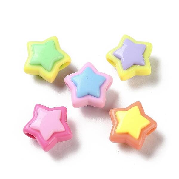 Two Tone Opaque Acrylic Beads