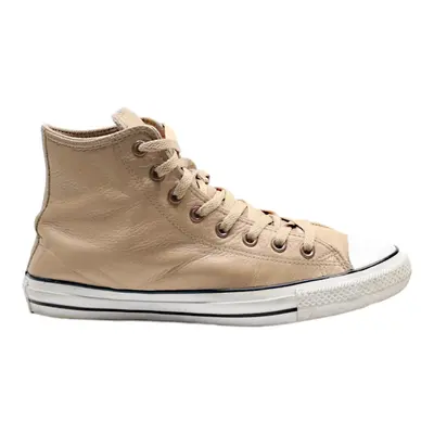 CONVERSE Chuck Taylor All Star High Top Trainers Beige Leather Womens UK 8.5