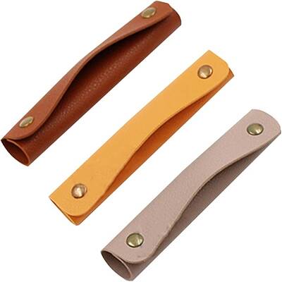 3Pcs Rectangle PU Leather Detachable Handle