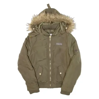 DIESEL Womens Parka Coat Green Hooded S