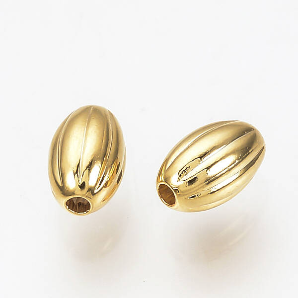 Brass Corrugated Beads
