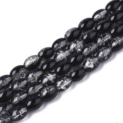 Transparent Crackle Glass Beads Strands