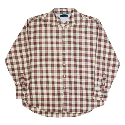 TOMMY HILFIGER Mens Shirt Red Check Long Sleeve XL