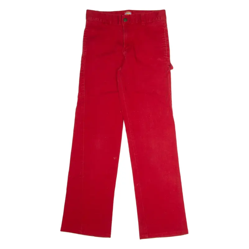 DICKIES Workwear Carpenter Boys Trousers Red Regular Straight W26 L28
