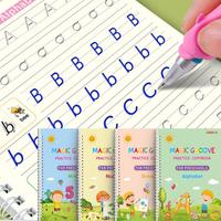Magic Practice Scribe Book Set, 1 Set Reusable Number & Letter & Math & Drawing Practice Scribe Book with Pen & Refill & Penc...