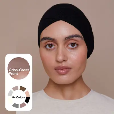 Voile Chic Criss-Cross Tie-Back Underscarf (Bamboo) – Elegant, Secure & Breathable