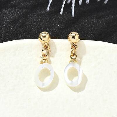 Oval Brass Stud Earrings