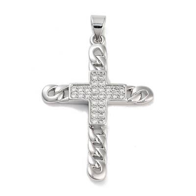Rack Plating Brass Clear Cubic Zirconia Pendants