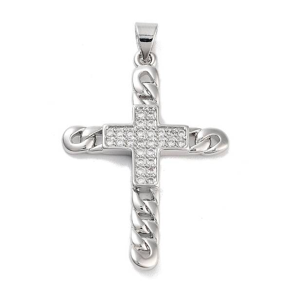 Rack Plating Brass Clear Cubic Zirconia Pendants