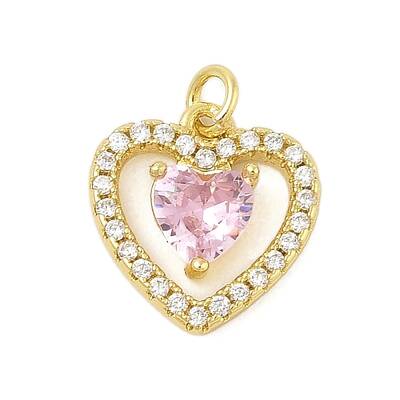 Heart Rack Plating Brass with Cubic Zirconia Pendants