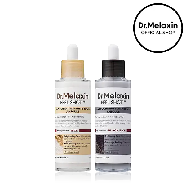 [Dr.Melaxin Official] Peel Shot Glow Rice Peeling Ampoule, Soft Exfoliating Face & Body Dead cell, Blackheads Remover for All...