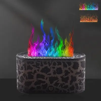 130ML Flame Design Essential Oil Diffuser, USB Powered Aromatherapy Diffuser with Auto Shut-Off Function, Cool Mist Humidifie...