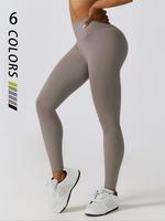 Women's Solid Color High Waist Sports Leggings, Womens Pants, Casual Curvy Comfy Breathable Skinny Tummy Control Pants for Yo...