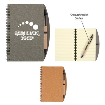 100 Custom Eco-Inspired Spiral Notebook & Pen - Paper Barrel & ...