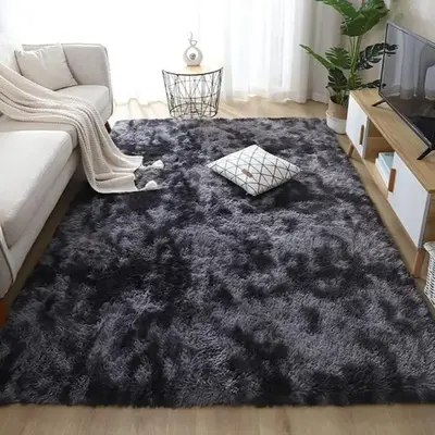 Fluffy Shaggy Tie-dye Large Rug, Soft Cozy Non-slip Area Carpet, Practical Plush Mat for Indoor Living Room Bedroom Bedside H...