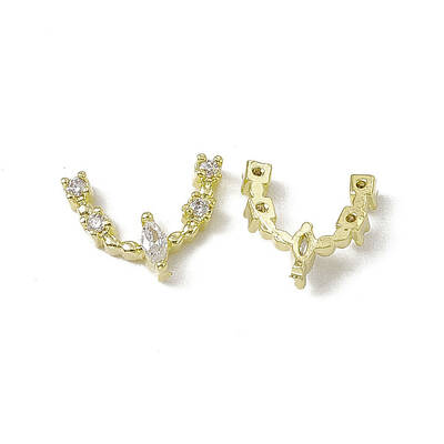 Brass Pave Clear Cubic Zirconia Cabochons