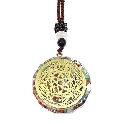 Orgonite Chakra Natural & Synthetic Mixed Stone Pendant Necklaces
