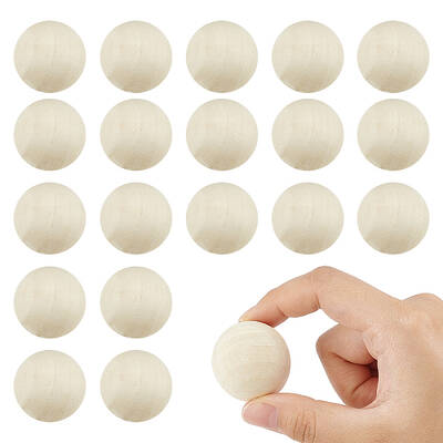 20Pcs Natural Wooden Round Ball