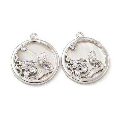 Brass Micro Pave Clear Cubic Zirconia Pendants