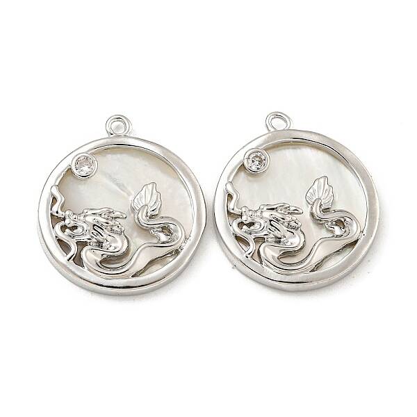 Brass Micro Pave Clear Cubic Zirconia Pendants