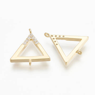 Brass Micro Pave Cubic Zirconia Links