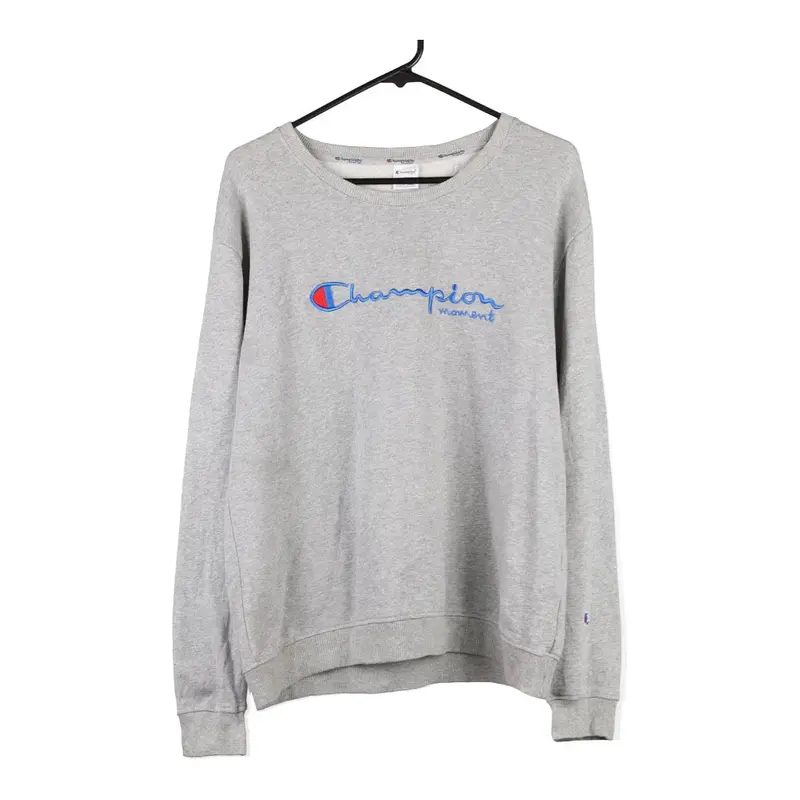 Champion moment Champion Spellout Sweatshirt - Large Grey Cotton Blend