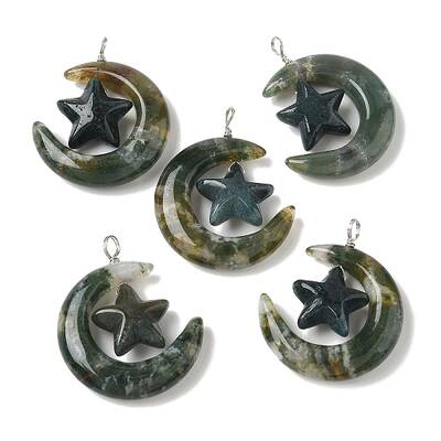 Natural Moss Agate Pendants
