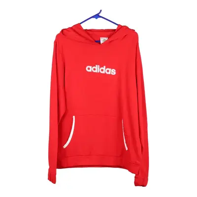Adidas Spellout Hoodie - 2XL Red Cotton