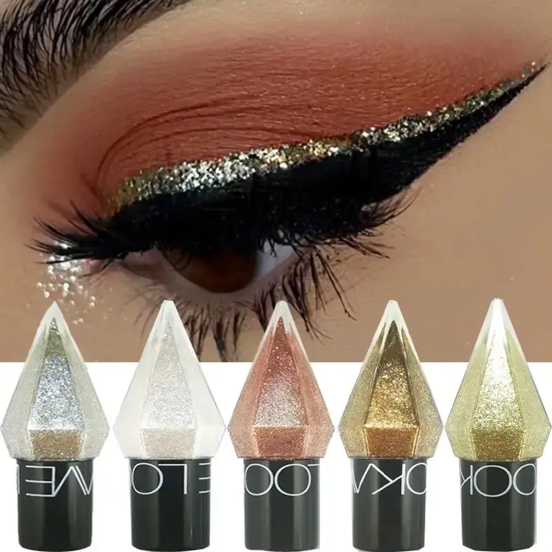 5 pcs Glitter Diamond Eyeliner Pencil Waterproof Silver Rose Gold Pearlescent Sequins Eye Liner Eyeshadow Pen Eyes Makeup Cos...