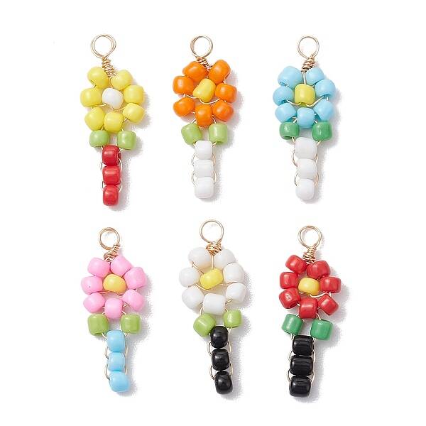 Glass Seed Beaded Pendants