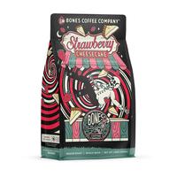 Bones Coffee Company Strawberry Cheesecake, Made with Arabica Coffee Beans, Medium Roast, Ground and Whole Coffee (12oz) Beve...