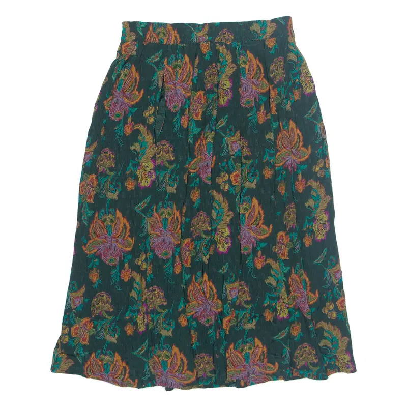 BETTY BARCLAY Womens A-Line Skirt Green Knee Length Viscose 90s UK 14