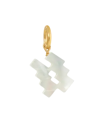 MOP Zodiac Charm | Metal Color: Gold | Sign: Aquarius