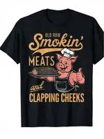 Old Row Smokin' Meats & Clapping Cheeks BBQ Enthusiast T-Shirt Casual Crewneck