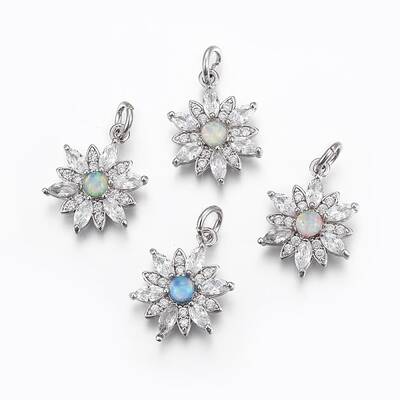Brass Micro Pave Cubic Zirconia Pendants