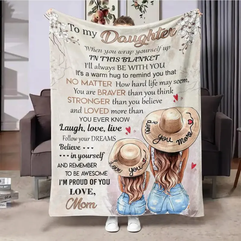 Letter Pattern Blanket, 1 Count Soft Warm Throw Blanket, Air-conditioned Room Blanket, Warm Nap Blanket for Home Office Trave...