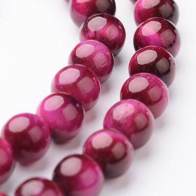Round Natural Tiger Eye Bead Strands