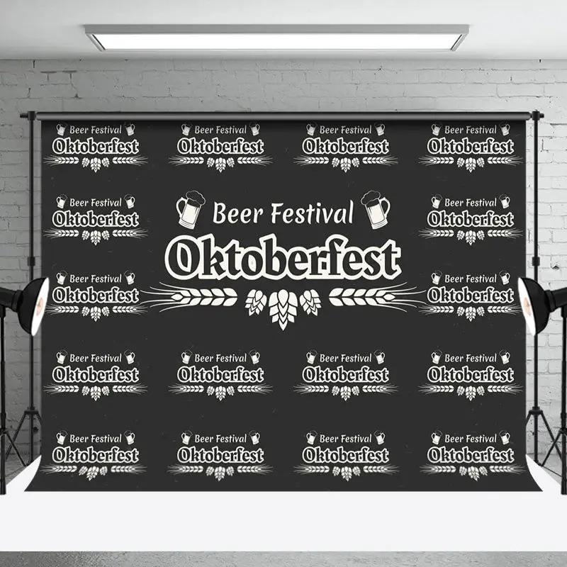 Black White Wheat Oktoberfest Beer Festival Backdrop