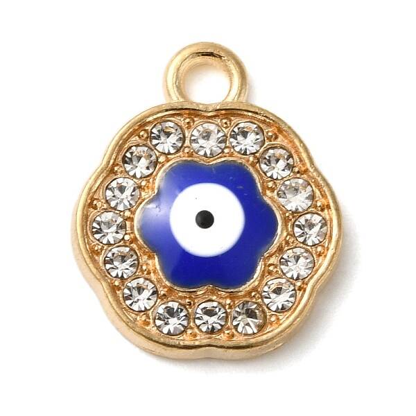 Alloy Enamel Rhinestone Glass Pendants