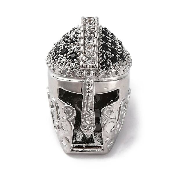 Helmet Shape Rack Plating Brass with Cubic Zirconia Beads