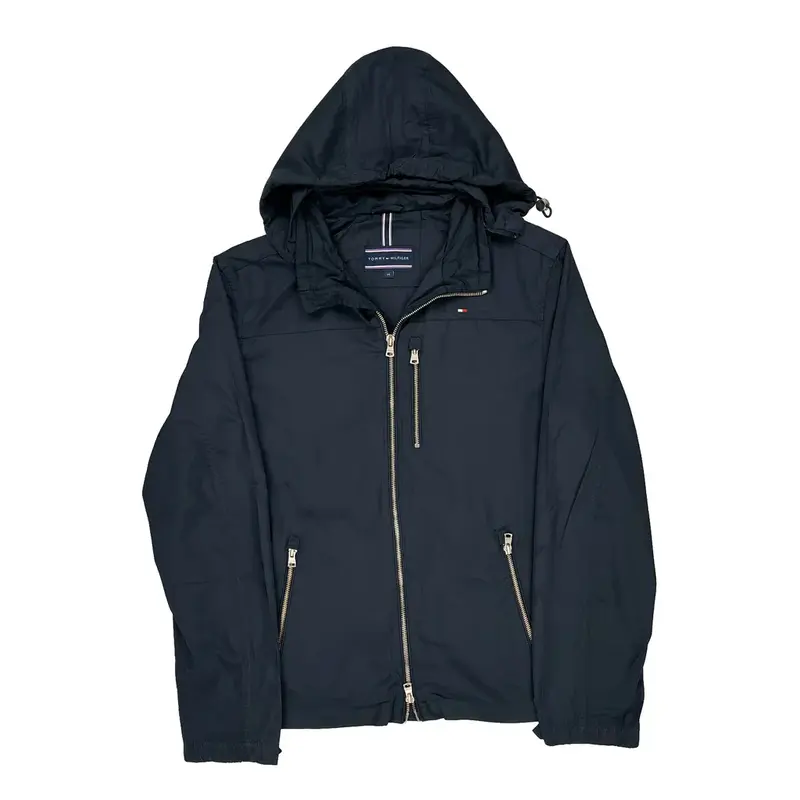 None Tommy Hilfiger Slim Fit Windbreaker - Medium Black Polyester