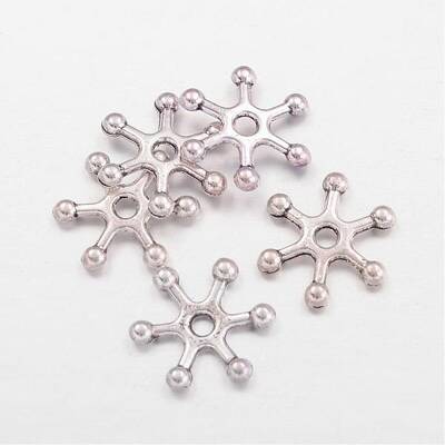 Tibetan Style Alloy Snowflake Beads